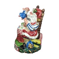 Vintage Fitz and Floyd Christmas Bell, Santa's Magic Workshop, Snowman Wreath Ornament, Collectible Holiday Decor