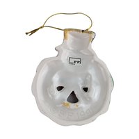 Vintage Fitz and Floyd Christmas Bell, Santa's Magic Workshop, Snowman Wreath Ornament, Collectible Holiday Decor
