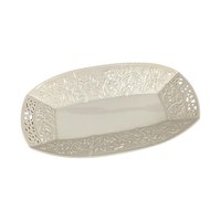 Lenox Jasmine Serving Tray | Large Oblong Platter | Cream Ceramic with Reticulated Design | Vintage Servingware | Home Decor
