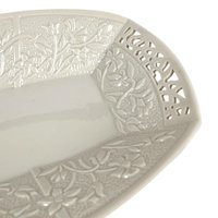 Lenox Jasmine Serving Tray | Large Oblong Platter | Cream Ceramic with Reticulated Design | Vintage Servingware | Home Decor