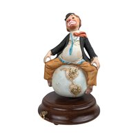 Vintage Albert Price Sad Clown Around the World Music Box, Porcelain Clown Figurine, Collectible Clown, Musical Figurine