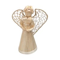 Corn Husk Angel Figurines | Set of 3 Praying Angels | Rustic Angel Decor | Handmade Angel Trio | Natural Fiber Art