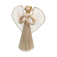 Corn Husk Angel Figurines | Set of 3 Praying Angels | Rustic Angel Decor | Handmade Angel Trio | Natural Fiber Art