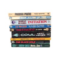 Vintage Sci-Fi Book Lot, 60s 70s Pulp Paperback Collection, The Black Hole First Edition, A.E. van Vogt, Lin Carter, Neal Asher Cowl