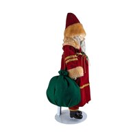 Vintage Roman 18" Santa Claus Figure with Toy Sack - Ceramic & Plush - Christmas Decor - Collectible Santa