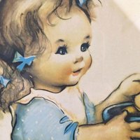 Vintage Herbert Dubler "Helping Herself" Framed Print | Girl with Cookie Jar Art | Children's Room Decor | Wall Decor | Retro Art