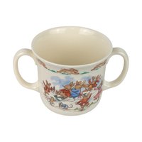Vintage Royal Doulton Bunnykins Sledding Two Handled Mug, Children's Gift, Collectible Bunnykins Mug, Christening Gift, Nursery Decor