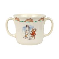 Vintage Royal Doulton Bunnykins Sledding Two Handled Mug, Children's Gift, Collectible Bunnykins Mug, Christening Gift, Nursery Decor