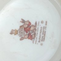 Vintage Royal Doulton Bunnykins Sledding Two Handled Mug, Children's Gift, Collectible Bunnykins Mug, Christening Gift, Nursery Decor