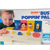 Vintage 1980 Disney Busy Poppin' Pals, Pop-Up Toy, Mickey Mouse, Donald Duck, Goofy, Preschool Toy, Collectible Toy