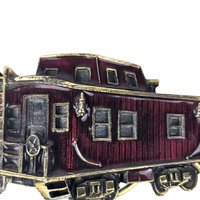 Vintage 1976 Chicago Caboose Belt Buckle | Brass and Enamel Buckle | Train Memorabilia | Gift for Train Enthusiast