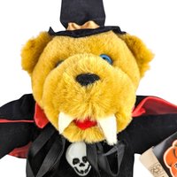 Vintage Halloween Bear Pair: Fiesta Vampire Bear & GAC Black Cat Teddy, Collectible Halloween Plush, Halloween Decor, Halloween Collector
