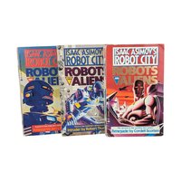 Isaac Asimov's Robots and Aliens Book Lot, Vintage Robot City Sci Fi Series, 80s 90s Paperback Set, Asimov Universe Novels