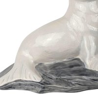 Vintage Ceramic Sea Lion Figurine, Hand-Painted White Sea Lion Sculpture, Nautical Decor, Ocean Animal Statue, Gift for Animal Lover