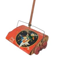 Vintage Susy Goose Tin Carpet Sweeper, 28" Tall, Kitchen Toy, Collectible Toy, Gift for Vintage Collectors