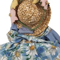 Vintage Mother Rabbit with Baby Bunnies Figurine | Ceramic and Cloth Rabbit Family | Easter Decor | Spring Decor | Nursery Decor