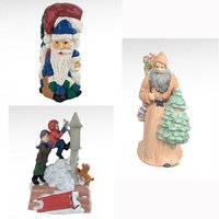 Vintage Christmas Music Box Lot: House of Lloyd, Resin Santa, Ceramic Santa - Musical Holiday Decor