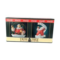 Vintage Coca Cola Christmas Lot: Hallmark Stickers, Stocking, Figurine, Ornaments - Holiday Collectibles