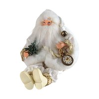 Vintage Christmas Pair: Kurt Adler Eye Patch Guy Ornament & Sitting Santa Clock Figurine - Unique Holiday Decor