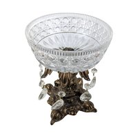 Vintage Crystal and Marble Candy Dish, Covered Candy Bowl, Italian Marble Base, Crystal Candy Jar, Elegant Home Decor, Gift for Hostess