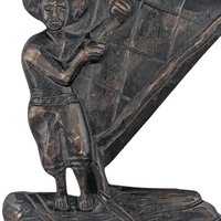 Vintage Carved Wood Sailor on Sailboat Wall Hanging, Nautical Decor, Gift for Him, Boating Enthusiast, Man Cave Art, 18 Inch