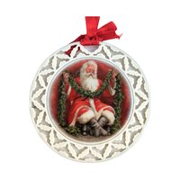 Vintage Lenox Portrait Series Santa Ornament | Santa with Garland | Porcelain Christmas Ornament | Collectible Lenox