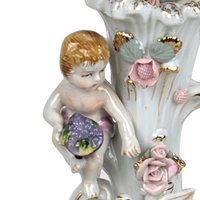 Vintage Ucagco Cherub Figural Bud Vase, Porcelain, Floral Decor, 6 Inches - Inspired by Camille Naudot, Dirty Interior, Small Vase