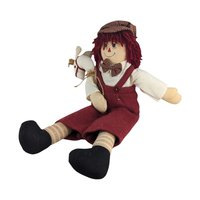 Vintage Folk Art Raggedy Andy Doll - 17" Handmade Cloth Doll