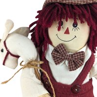 Vintage Folk Art Raggedy Andy Doll - 17" Handmade Cloth Doll