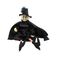 Vintage Halloween Witch Doll Pair - Rope Hair Witch, Judy Hunter Jester Witch - Spooky Decor, Collectible Dolls, Halloween Gift