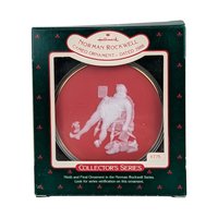 Vintage Hallmark Norman Rockwell Cameo Ornaments - 7 Piece Lot with Boxes - Collectible Christmas Decor