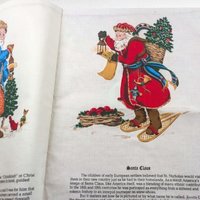 Vintage Father Christmas Legend of Santa Cloth Book, Handmade Holiday Decor, Christmas Story Book, Gift for Children