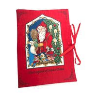 Vintage Father Christmas Legend of Santa Cloth Book, Handmade Holiday Decor, Christmas Story Book, Gift for Children