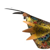 Vintage Floral Metal Rooster Figurine: Farmhouse Kitchen Decor