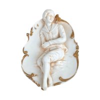 Vintage Lefton Wall Hangings Pair Ceramic Colonial Couple Figurines Romantic Decor Gift for Collector