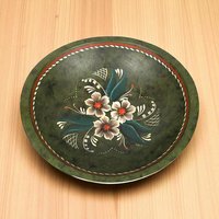 Hand Painted Wooden Bowl, Decorative Bowl, Floral Design, Art Bowl, Centerpiece Bowl, Serving Bowl, Wooden Decor