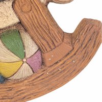 Vintage Frankie's Designs Bear on Rocking Horse Wall Hanging: Nursery Decor