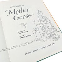 Vintage 1967 Mother Goose Treasury, Harold Berson Illustrations, Classic Nursery Rhymes, Gift for Children