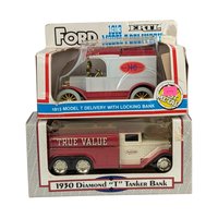 Vintage Hardware Store Diecast Banks - True Value - Our Own - Ford & Diamond T Trucks