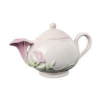 Vintage Teleflora Teapot & 1901 Paper Fan Card: Collectible Home Decor Set