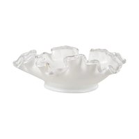 Vintage Fenton Violets in the Snow Milk Glass Dish | Ruffled Candy Dish | Trinket Dish | Collectible Glassware