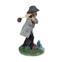 Vintage Flambro Emmett Kelly Jr. Hobo Clown Golf Figurine, Swinging Golf Club, Collectible Clown, Gift for Golfer, 5 Inches, Circus Theme
