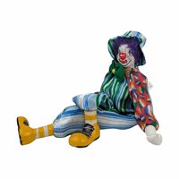 Vintage Ganz Shelf Sitter Clown, Porcelain, Fabric Costume, 14 Inches, Collectible Clown Doll, Display Doll