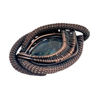 Handmade Labradorite Pendant, Copper Wire Wrapped Gemstone Jewelry, Unique Gift for Women, Oxidized Copper Pendant, Blue Green Labradorite