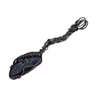 Handmade Septarian Pendant, Copper Wire Wrapped Gemstone Jewelry, Unique Gift for Women, Oxidized Copper Pendant, Black and Tan Septarian