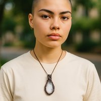 Copper Wire Wrapped Dendritic Opal Pendant | Unique Artisan Jewelry | Handmade Natural Stone Necklace | Bohemian Style Gift for Her