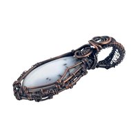 Copper Wire Wrapped Dendritic Opal Pendant | Unique Artisan Jewelry | Handmade Natural Stone Necklace | Bohemian Style Gift for Her