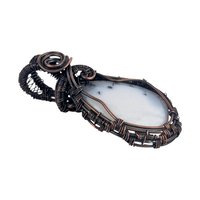 Copper Wire Wrapped Dendritic Opal Pendant | Unique Artisan Jewelry | Handmade Natural Stone Necklace | Bohemian Style Gift for Her