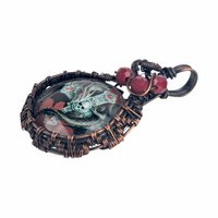 Copper Wire Wrapped Pendant with Skull and Cross | Unique Gothic Jewelry | Handmade Statement Necklace | Bohemian Style Accessory