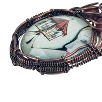 Copper Wire Wrapped Necklace with Female and Carousel Design | Unique Artisan Jewelry | Handmade Statement Piece | Whimsical Fashion